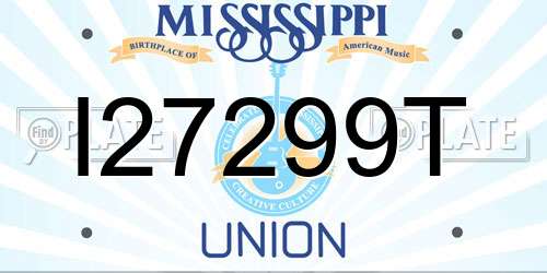 I27299T Mississippi License Plate