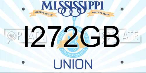 I272GB Mississippi License Plate