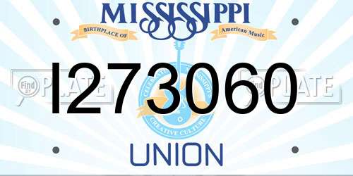 I273060 Mississippi License Plate