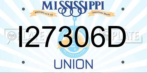 I27306D Mississippi License Plate