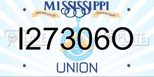 I27306O Mississippi License Plate