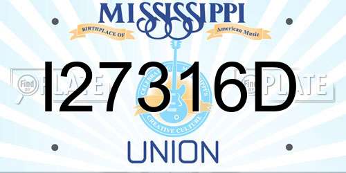 I27316D Mississippi License Plate