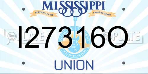 I27316O Mississippi License Plate