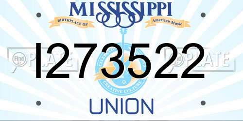 I273522 Mississippi License Plate