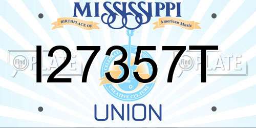 I27357T Mississippi License Plate