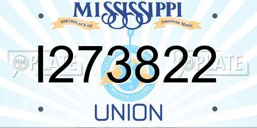 I273822 Mississippi License Plate