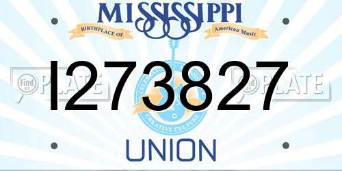 I273827 Mississippi License Plate