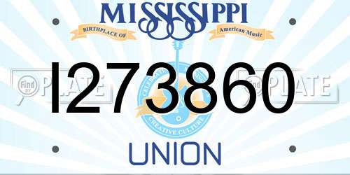 I273860 Mississippi License Plate