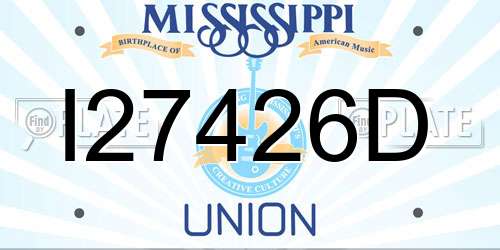 I27426D Mississippi License Plate