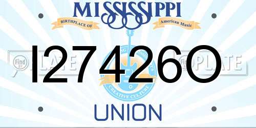 I27426O Mississippi License Plate