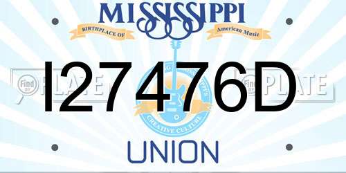 I27476D Mississippi License Plate