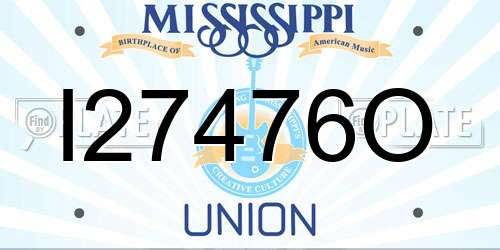 I27476O Mississippi License Plate
