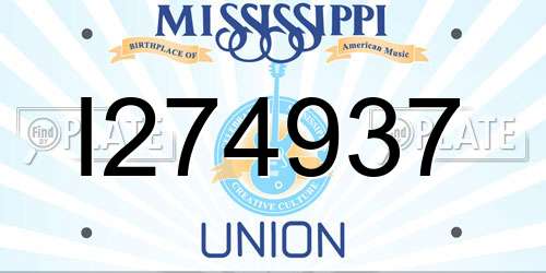 I274937 Mississippi License Plate