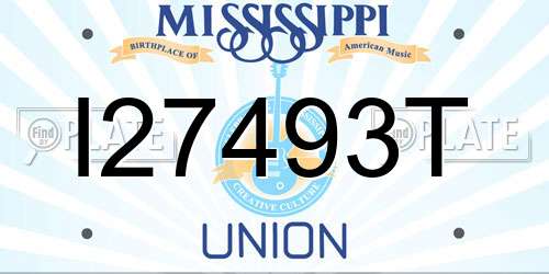 I27493T Mississippi License Plate