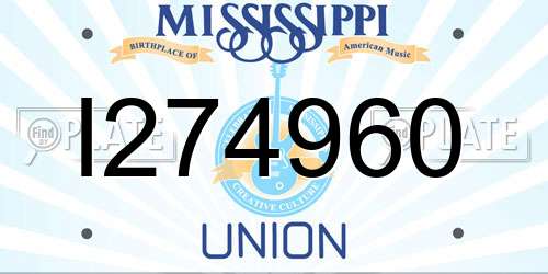 I274960 Mississippi License Plate