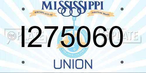 I275060 Mississippi License Plate