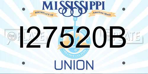 I27520B Mississippi License Plate