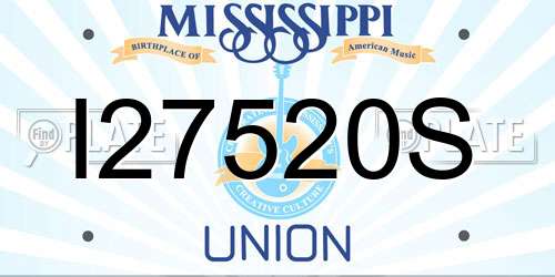 I27520S Mississippi License Plate