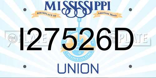 I27526D Mississippi License Plate