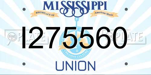 I275560 Mississippi License Plate
