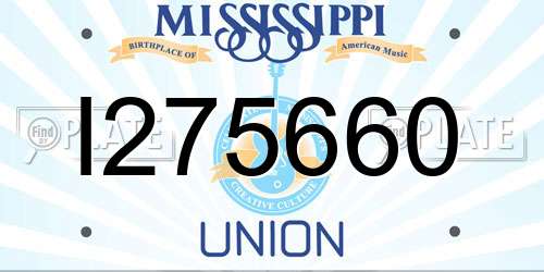 I275660 Mississippi License Plate