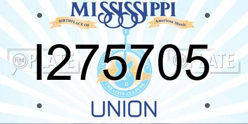I275705 Mississippi License Plate