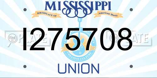 I275708 Mississippi License Plate