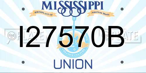 I27570B Mississippi License Plate