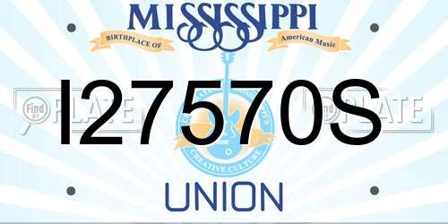 I27570S Mississippi License Plate