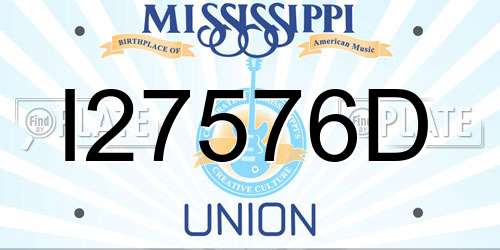 I27576D Mississippi License Plate