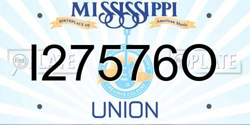 I27576O Mississippi License Plate