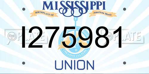 I275981 Mississippi License Plate