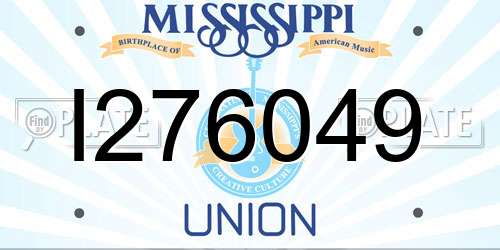 I276049 Mississippi License Plate