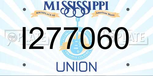 I277060 Mississippi License Plate