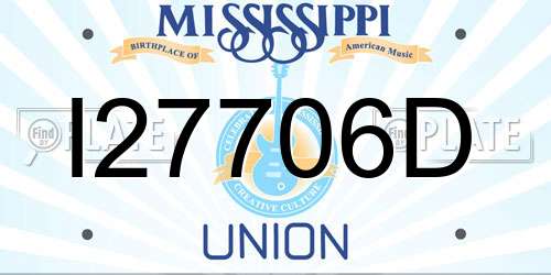 I27706D Mississippi License Plate