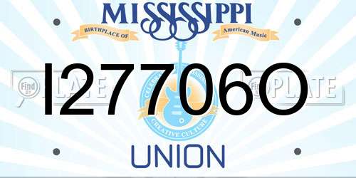 I27706O Mississippi License Plate