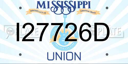 I27726D Mississippi License Plate
