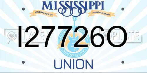 I27726O Mississippi License Plate