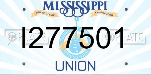 I277501 Mississippi License Plate