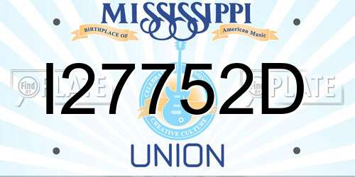 I27752D Mississippi License Plate
