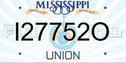 I27752O Mississippi License Plate