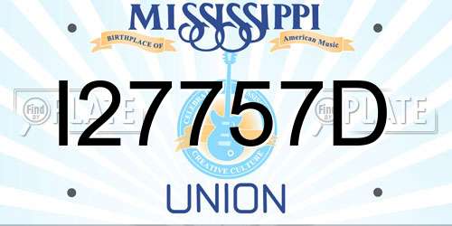 I27757D Mississippi License Plate