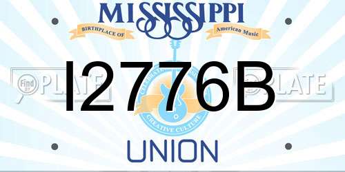 I2776B Mississippi License Plate