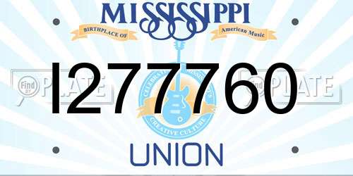 I277760 Mississippi License Plate