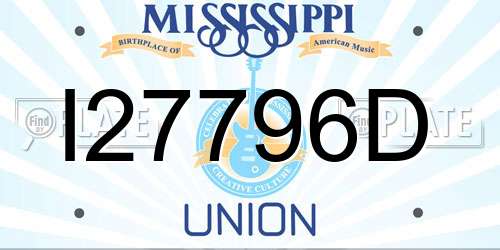 I27796D Mississippi License Plate
