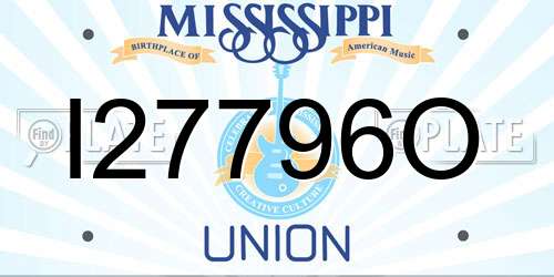 I27796O Mississippi License Plate
