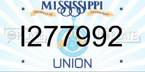 I277992 Mississippi License Plate