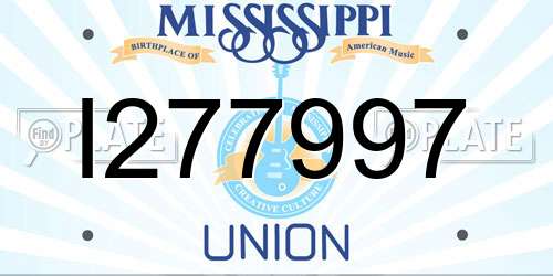 I277997 Mississippi License Plate