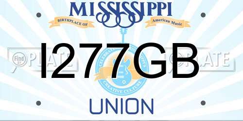 I277GB Mississippi License Plate