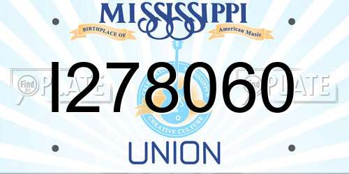 I278060 Mississippi License Plate